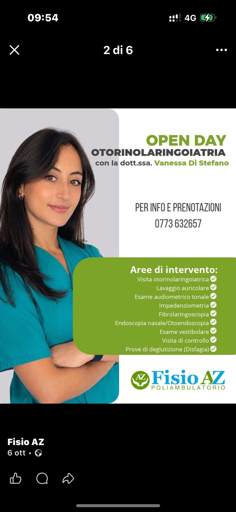 Locandina Otorinolaringoiatria FisioAZ con la Dott.ssa Vanessa Di Stefano